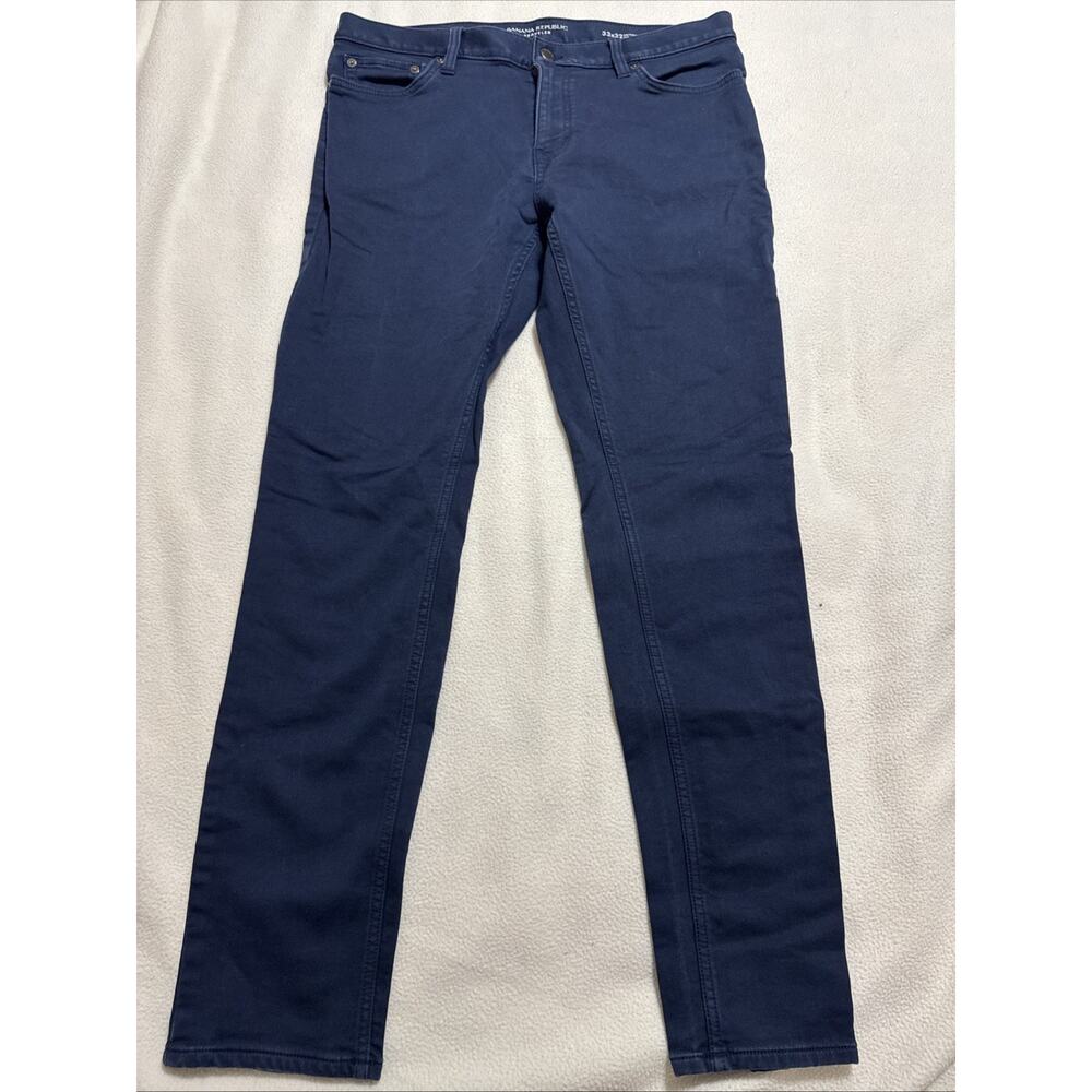 Banana Republic Travel Jean In Blue Skinny Fit Soft Stretch Mens 33x32